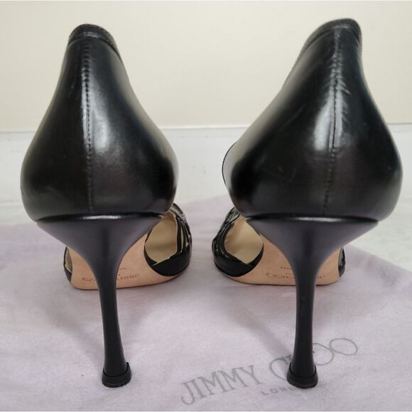 JIMMY CHOO black leather high heels - Picture 6 of 15